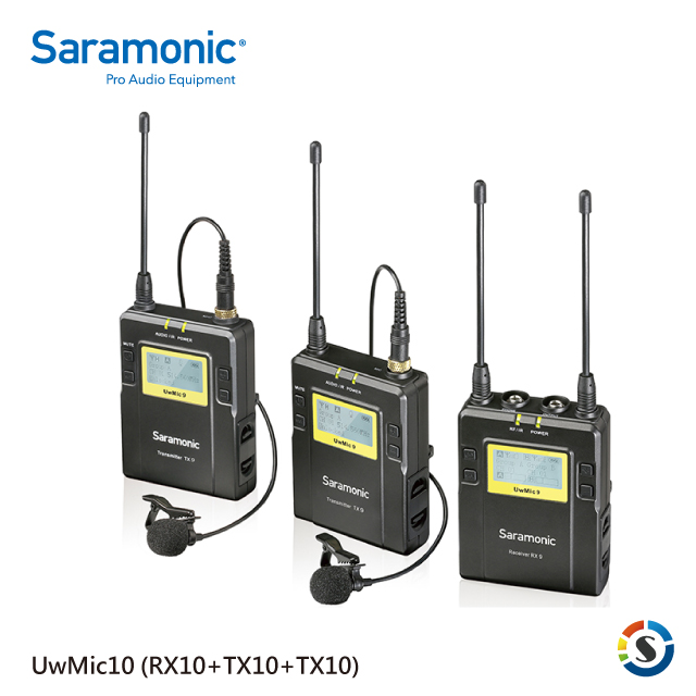 Saramonic楓笛 UwMic10 (RX10+TX10+TX10) 一對二無線麥克風套裝(停產)
